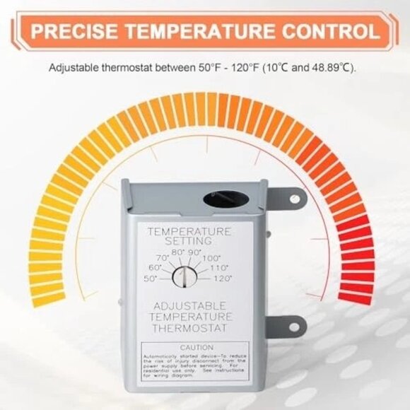 F0510B2944 with 120V F0510B2944 Black Motor & 58033 Thermostat Attic Fan Motor - Picture 4 of 4